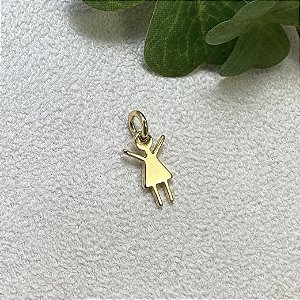 Pingente Menina Semijoia Ouro