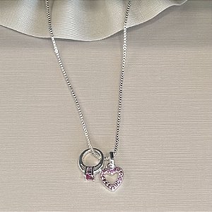 Colar My Love Rubi Semijoia Prata