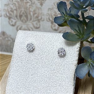 Brinco Pavezinho Cristal Semijoia Prata