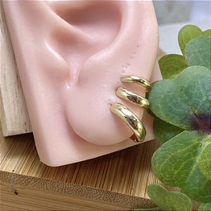 Trio de Argolinhas Lisas Semijoia Ouro