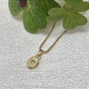 Colar Espírito Santo P Moldura Semijoia Ouro