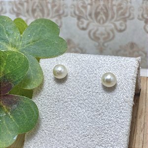 Brinco Pérola 6 Semijoia Ouro