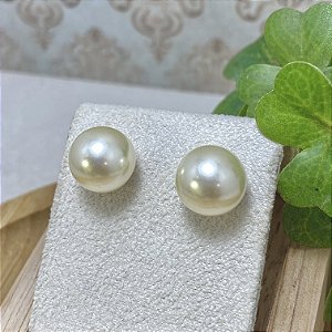 Brinco Pérola 12 Semijoia Ouro