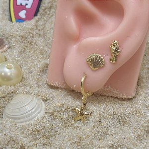 Trio Verão Arpoador Semijoia Ouro