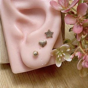 Trio Marteladinho Semijoia Ouro