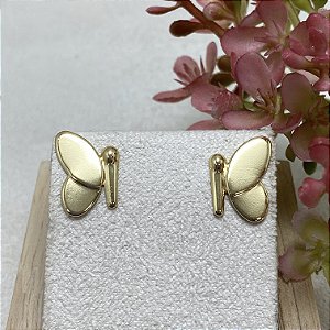 Brinco Borboleta Lisa Semijoia Ouro