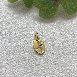 Pingente Fé Plaquinha Semijoia Ouro