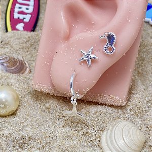 Trio Verão Angra Semijoia Prata