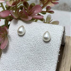 Brinco Pérola Gota P Semijoia Ouro