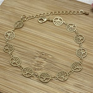 Pulseira Árvore da Vida Semijoia Ouro