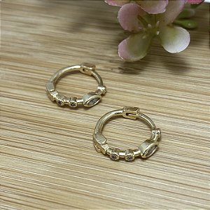 Brinco Argolinha Letícia M Semijoia Ouro