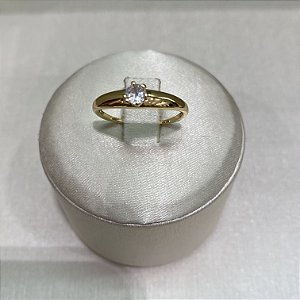 Anel Solitário Largo Semijoia Ouro