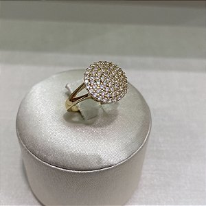 Anel Chuveiro Redondo Semijoia Ouro