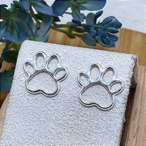 Brinco Patinha Pet G Semijoia Prata