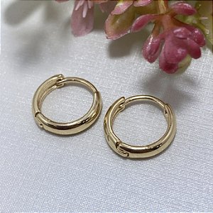 Brinco Argolinha Lisa 1.3 Semijoia Ouro