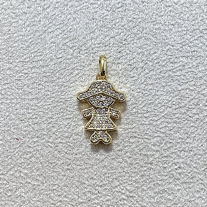 Pingente Menina Gabi Semijoia Ouro