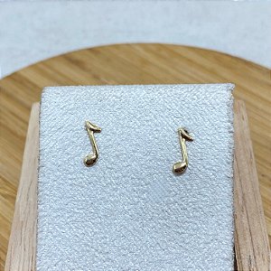 Brinco Nota Musical Semijoia Ouro
