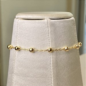 Pulseira de Bolinhas Semijoia Ouro