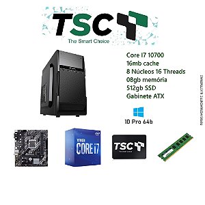 Desktop TSC GOV34 Intel Core I7 10th H410 08GB 2400Mhz 512GB STIII SSD 200w W10P