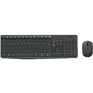 Kit teclado e mouse sem fio Logitech MK235 multimídia Cinza