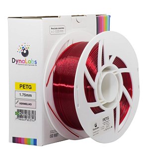 Filamento PETG Dynalabs 1KG Vermelho Clear (1.75mm)