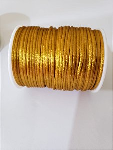 Cordão Cetim / 2mm Dourado