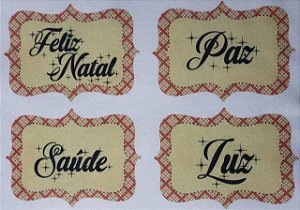 Plaquinhas Feliz Natal - Paz, Saúde e Luz 2