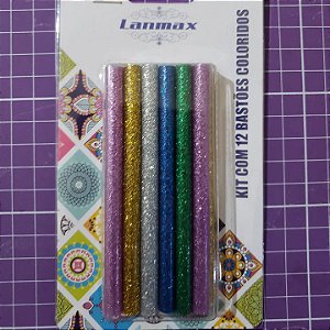 Bastão de cola quente com Glitter coloridos de 0,72x10cm - LANMAX