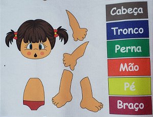 Livro - página-Partes do Corpo Meninas