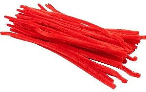 Hastes de chenille - limpa cachimbo 30cm Vermelho
