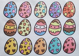 Fecha treco / porta guardanapo - Ovinhos de Páscoa Colorido