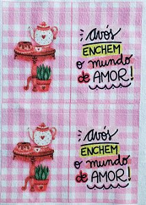 Saquinho Porta Sabonete Avós enchem o mundo de Amor
