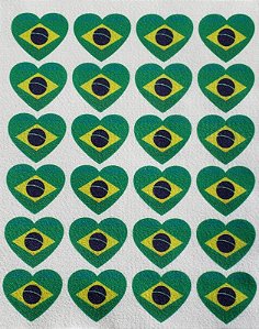 Coração Brasil - 4x5 Para bijuterias, clips...