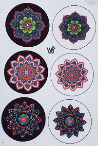 Porta copo / fone/ chaveiro- Bolinhas - Mandalas