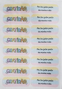 Tag Gratidão-  Com agradecimento colorida