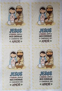 Saquinho porta sabonete - Natal - Jesus nasceu pra nos ensinar