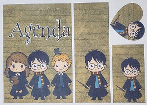 Agenda, estojo, marca pagina e chaveiro - Harry Potter