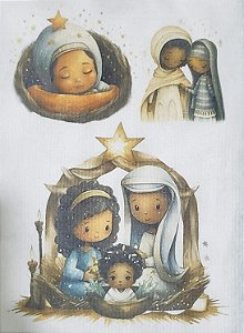 Sagrada família - Jesus, Maria e José Afros