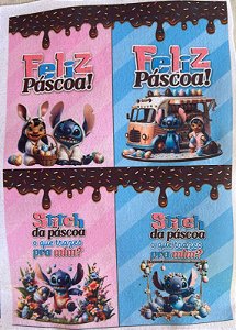 Saquinho Porta sabonete/ chocolate- Pascoa Stitch