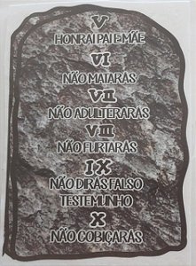 Tabua de pedra - 10 mandamentos GG 2 (do 5 ao 10)