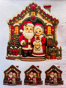 Papai Noel e Mamãe Noel na casinha