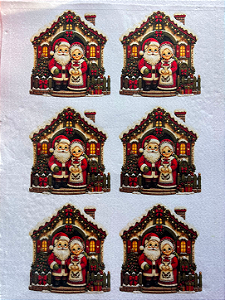 Papai Noel e Mamãe Noel na casinha 9cm