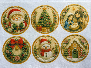 Bolinhas de Natal - Efeito costuradas a mão