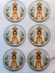 Medalha Nossa Senhora de Fatima patchwork 9cm