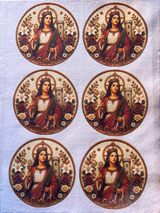 Medalha Santa Barbara "Coleção Bordados" 9cm