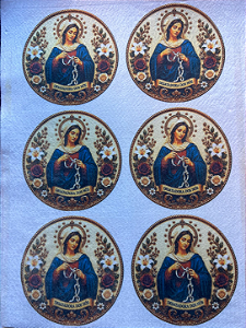 Medalha Nossa Senhora Desatadora dos nos "Coleção Bordados" 9cm