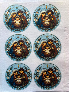 Medalha Sagrada familia "Coleção Bordados" 9cm