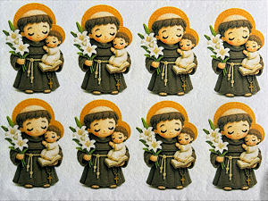 Santo Antonio "Coleção Costurados a mão" 9cm