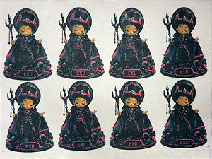 Orixá Exu Vermelho "Coleção Costurados a mão" 9cm