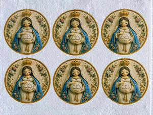 Medalha Nossa Senhora do Bom Parto "Coleção Costurados a mão" 9cm